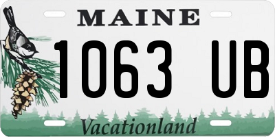 ME license plate 1063UB