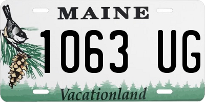 ME license plate 1063UG