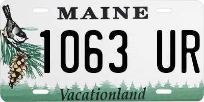 ME license plate 1063UR