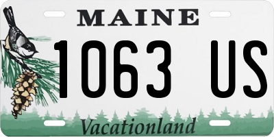 ME license plate 1063US