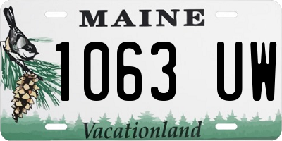 ME license plate 1063UW