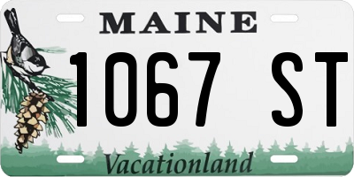 ME license plate 1067ST