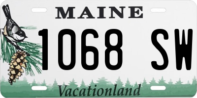 ME license plate 1068SW