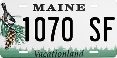 ME license plate 1070SF