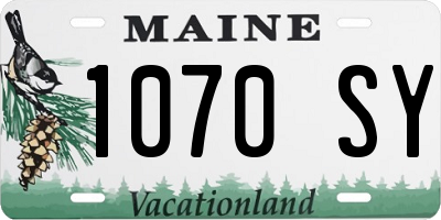 ME license plate 1070SY