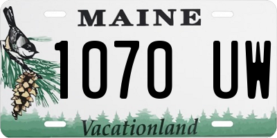 ME license plate 1070UW
