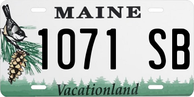 ME license plate 1071SB