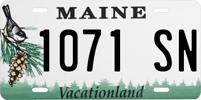 ME license plate 1071SN