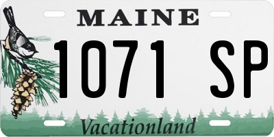 ME license plate 1071SP