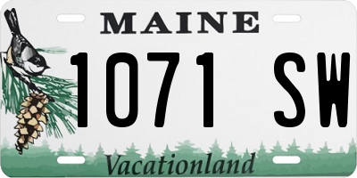 ME license plate 1071SW