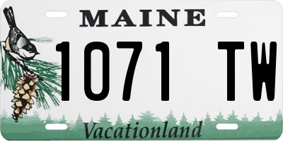 ME license plate 1071TW