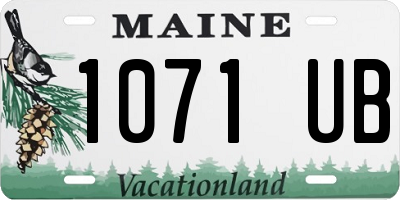 ME license plate 1071UB