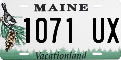ME license plate 1071UX