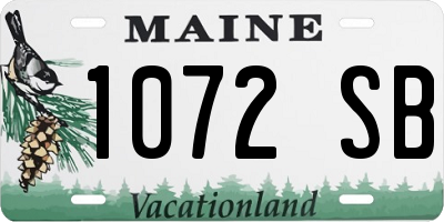 ME license plate 1072SB