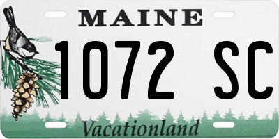 ME license plate 1072SC