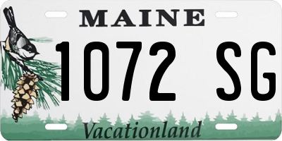 ME license plate 1072SG