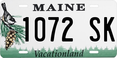 ME license plate 1072SK
