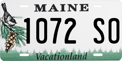 ME license plate 1072SO