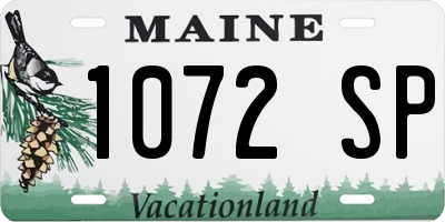 ME license plate 1072SP