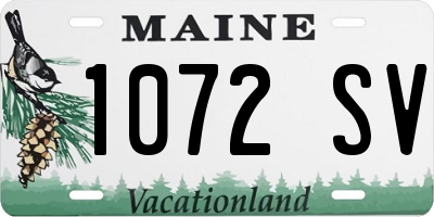 ME license plate 1072SV