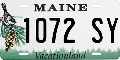 ME license plate 1072SY