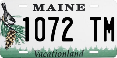 ME license plate 1072TM