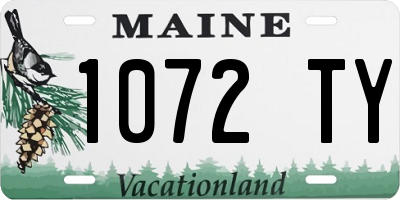 ME license plate 1072TY