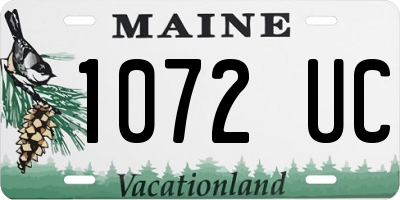 ME license plate 1072UC