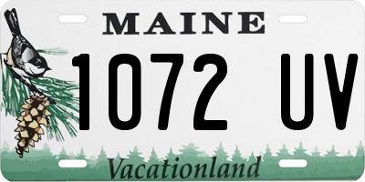 ME license plate 1072UV