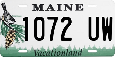 ME license plate 1072UW