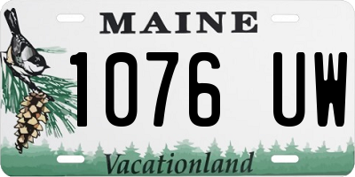 ME license plate 1076UW