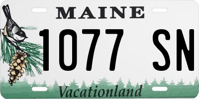ME license plate 1077SN