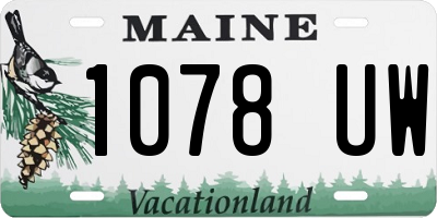 ME license plate 1078UW
