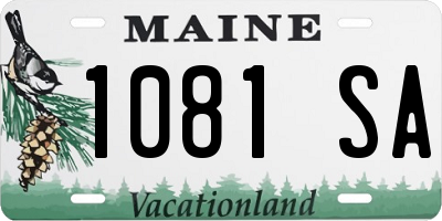 ME license plate 1081SA