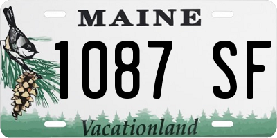 ME license plate 1087SF