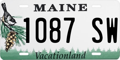 ME license plate 1087SW