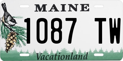 ME license plate 1087TW