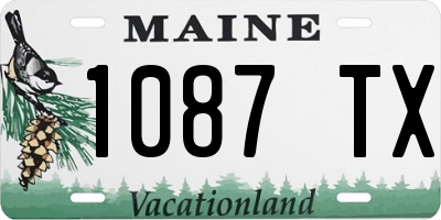 ME license plate 1087TX