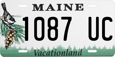 ME license plate 1087UC