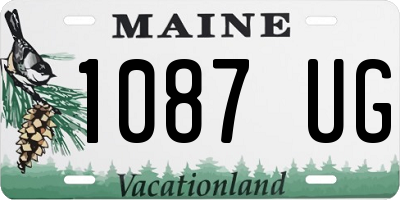 ME license plate 1087UG