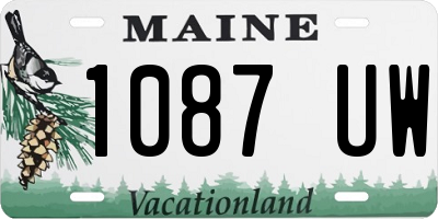 ME license plate 1087UW