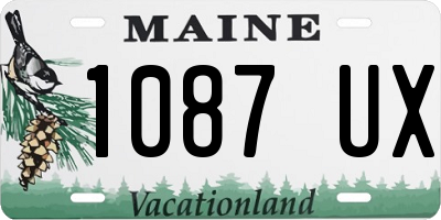 ME license plate 1087UX