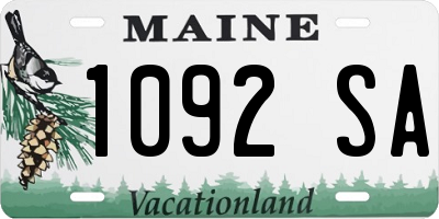 ME license plate 1092SA