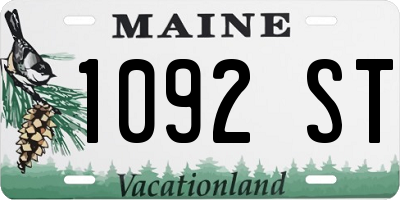 ME license plate 1092ST