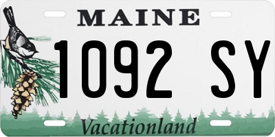 ME license plate 1092SY