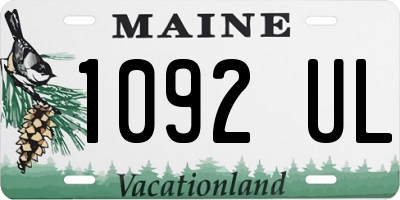 ME license plate 1092UL