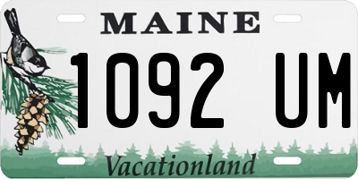 ME license plate 1092UM