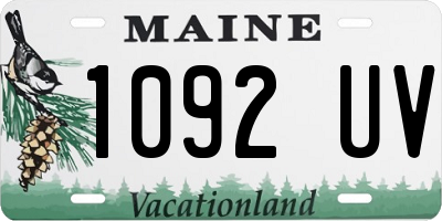 ME license plate 1092UV