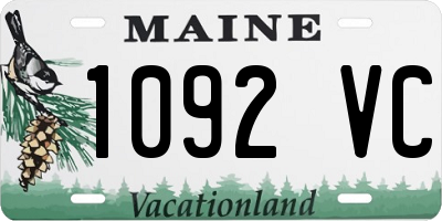 ME license plate 1092VC