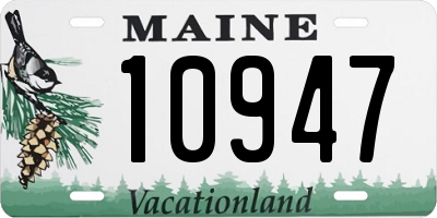 ME license plate 10947
